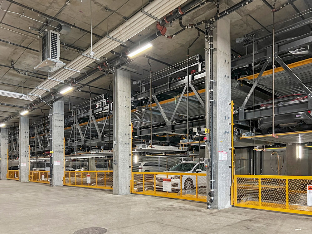 automated parking system design for large multiphase development