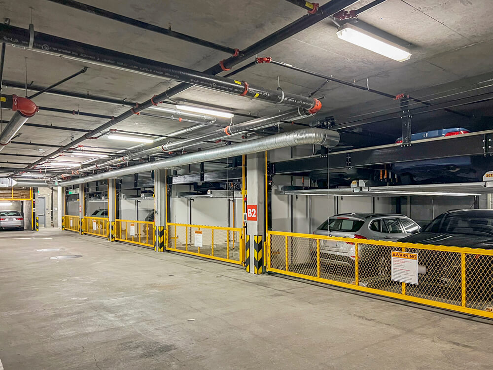 mechanical parking system in urban residential tower