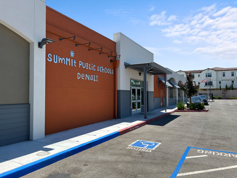 public school with freestanding automated parking system
