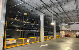 puzzle parking system demonstrates reduced parking footprint